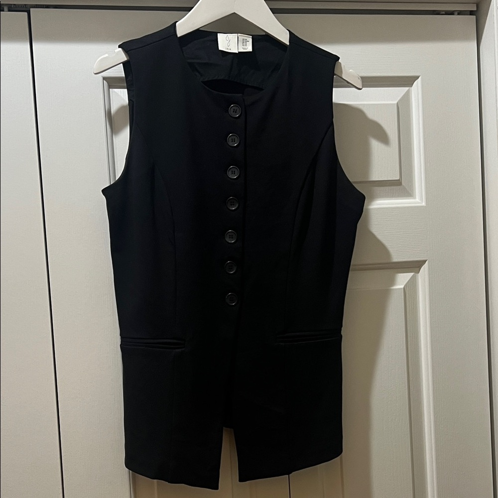 Classy/ trendy Black Sleeveless Button-Up Vest